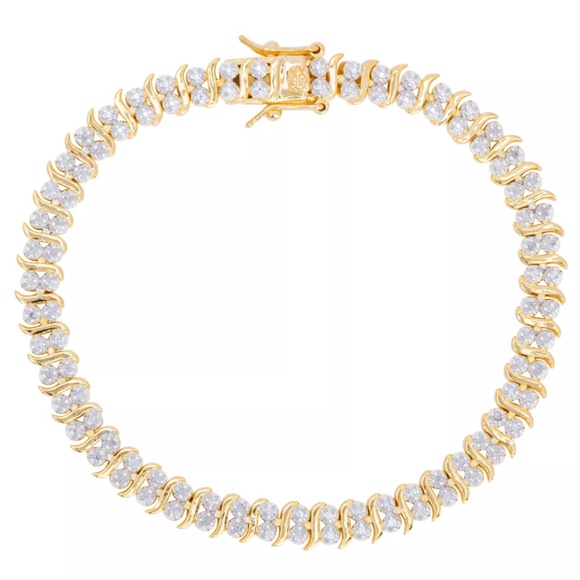 Macy's Jewelry - Macys Women Diamond 0.01 C.T Accent S Link Gold Plated Bracelet